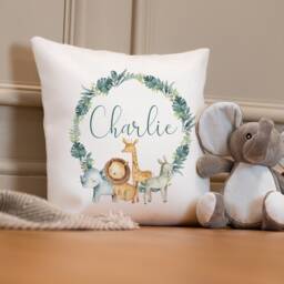 Personalised Jungle Cushion - Nursery Boy's Lion Baby Boy Gift - thumbnail 3