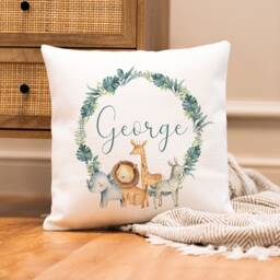 Personalised Jungle Cushion - Nursery Boy's Lion Baby Boy Gift - thumbnail 1