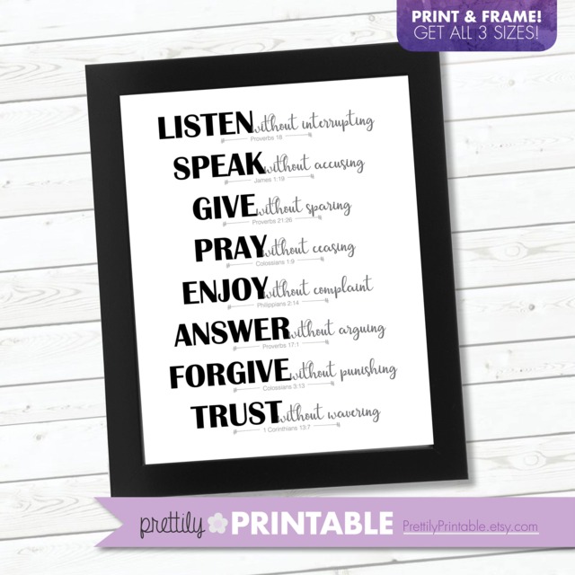 Ways To Show Love - Wall Art Printable - 3 Sizes 5x7, 8x10, 11x14