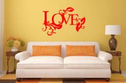 Love Word Art Floral Interior Wall Decal Sticker Vinyl Mural Bedroom Leaving Room Home Decor Free Shipping L220 - thumbnail 1