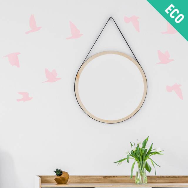 Soft Pink Watercolor Birds Wall Decals, Plastic-Free Stickers For Kids & Grown-Ups - image 1