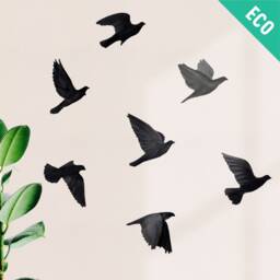 Soft Pink Watercolor Birds Wall Decals, Plastic-Free Stickers For Kids & Grown-Ups - thumbnail 4