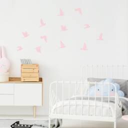 Soft Pink Watercolor Birds Wall Decals, Plastic-Free Stickers For Kids & Grown-Ups - thumbnail 2