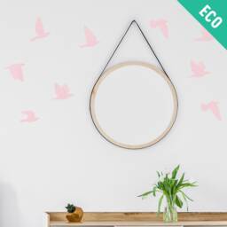 Soft Pink Watercolor Birds Wall Decals, Plastic-Free Stickers For Kids & Grown-Ups