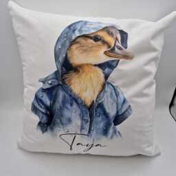 Personalised Raincoat Duck Cushion - Home D??cor Scatter Pillow For Duckling Lovers - thumbnail 4