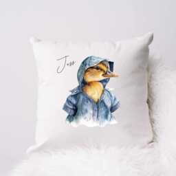 Gorgeous Raincoat Duck Cushion - Personalised Lover Gift, Unique Home D??cor For Her, Scatter Pillow Bird Lovers - thumbnail 3