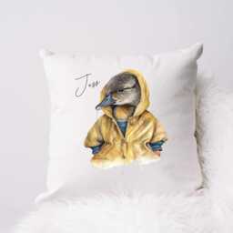 Gorgeous Raincoat Duck Cushion - Personalised Lover Gift, Unique Home D??cor For Her, Scatter Pillow Bird Lovers - thumbnail 2