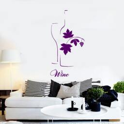 Wall Vinyl Decal Wine Quote Bottle Glass Sketch Winery Grapes Decor Restaurant Kitchen Home - #1224Dz - thumbnail 2
