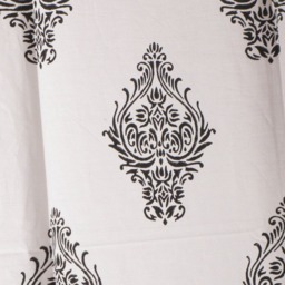 Hand Block Printed Cotton Tab Top Curtains, Loop Curtains, Boho , Bohemian Print, Monochrome - thumbnail 3