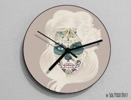 Calavera Sugar Skull - Day Of The Dead -Dia De Los Muertos Wall Clock