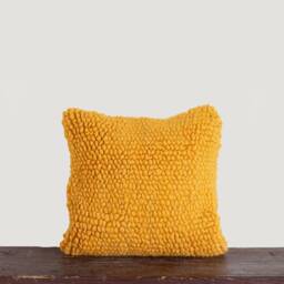 Handwoven Yellow Wool Pillow Cover 18 - thumbnail 3