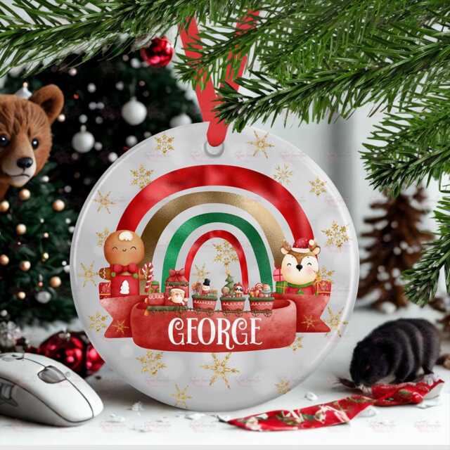 Personalised Kids Christmas Decoration - Grandson Gift Custom Bauble For Boys & Girls Stocking Filler Eve Box - image 1