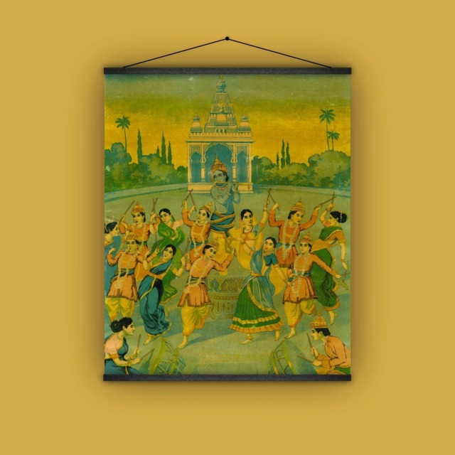 Gift For Traveler, India, Indian, Costume, Temple, Indian Dancers, Saris, Wall Hanging, Home Decor, Old Print - image 1