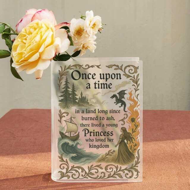 Once Upon A Time Book Vase, Officially Licensed Throne Of Glass Gift, Sarah J. Maas Quote, Aelin Celaena Sardothien Bookish Vase - image 1