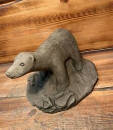 Stone Garden Polar Bear Statue Ornament - thumbnail 1