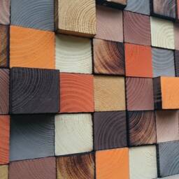 Wood Wall Art - Colorful Decor Wooden Mosaic - thumbnail 2