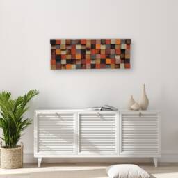 Wood Wall Art - Colorful Decor Wooden Mosaic - thumbnail 3