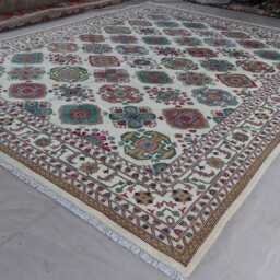 Beige 10x13 Kazak Area Rug, Afghan Hand Knotted Wool Rugs For Living Room, Bedroom Dining Table Rug, Caucasian Design Oriental Rug - thumbnail 2