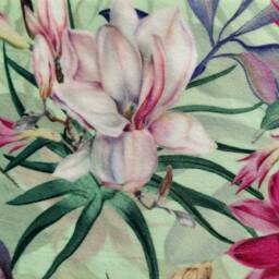 Velvet Lamp Shade in Sage Green Luxury Blossoms With Copper Lining - thumbnail 2