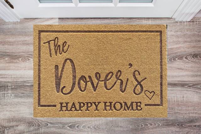 Personalized Laser Engraved Doormat Weatherproof Synthetic Coir - image 1