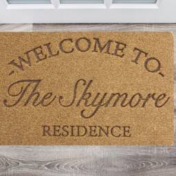 Personalized Laser Engraved Doormat Weatherproof Synthetic Coir - thumbnail 3