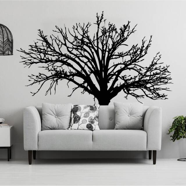 Tree Sticker Decal - Wall Birch Art Vinyl Nursery Stickers Nature Botanical Trees Decals Forest Decor Natural Big Winter Peel & Stick - image 1