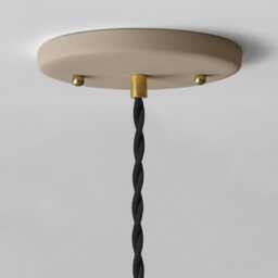 Large Pompeii - Ceramic Pendant Ceiling Light Handmade Minimalist Dome Hanging Fixture in Natural Dune - thumbnail 3