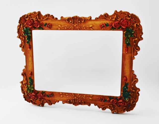 Wooden Picture Frame, Wood Photo Wedding Carved Rustic 5x7 Art 8x10 Frame - image 1