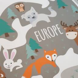 Personalized Kids World Map Wall Decals Jungle Animals Nursery Decor - thumbnail 3