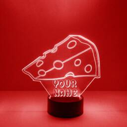 Acrylic Light Up Cheese Slice, Custom Engraved Night Light, Personalized Free, 16 Color Options With Remote Control, Chef's Gift, Kitchen Decor - thumbnail 3