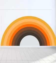 Wall Decals, Retro Rainbow Peel & Stick Fabric Decal