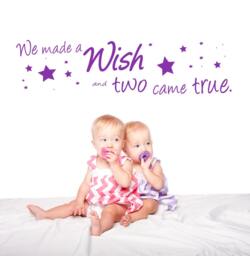 Twins Nursery Wall Decal Sticker We Made A Wish & Two Came True Baby Room - thumbnail 1