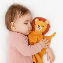 Personalized Organic Cotton Baby Lovey, Embroidered Animal Security Blanket - thumbnail 2