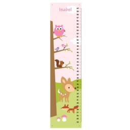 On Sale This Week Deer Girls Growth Chart, Love & Nature Green Pink Including Owl, Birds, Squirrel Fox, Wall Art For - thumbnail 2