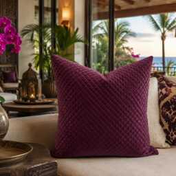 Home Decorplum Velvet Pillow Cover - Purple Pillow Plum Decorative More Sizes Maroon - thumbnail 3