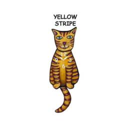 Yellow Striped Cat Clock With Swinging Tail - thumbnail 1