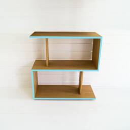 Tall Oak Shelf Unit For Storage & Display Contemporary Handmade Wood Room Divider - thumbnail 3