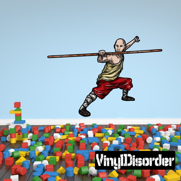 Kung Fu Wall Decal - Fabric Vinyl Removable & Reusable Kungfuuscolor003Et