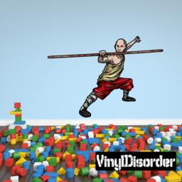 Kung Fu Wall Decal - Fabric Vinyl Removable & Reusable Kungfuuscolor003Et