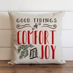 Comfort & Joy 20 X Pillow Cover // Santa Christmas Holiday Winter Throw Gift Accent - thumbnail 1