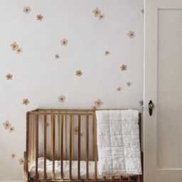 Marron Flowers Fabric Wall Stickers - Removable & Reusable
