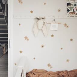 Marron Flowers Fabric Wall Stickers - Removable & Reusable - thumbnail 2