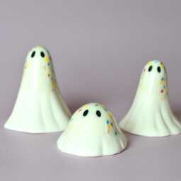 Spooky Ghost Sculpture Ceramic I-Scream Rainbow Sprinkle - thumbnail 3