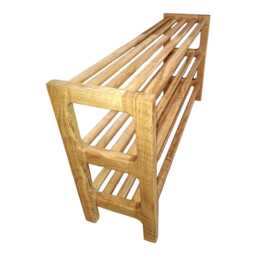 Handmade Scottish Oak 3-Tier Boot Rack Custom Shoe Storage - thumbnail 2