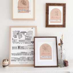 Washington Dc Streetscape + Map Drawing National Mall District Plan - Art Print Lincoln Memorial White House Capitol Wedding Moving Gift - thumbnail 4