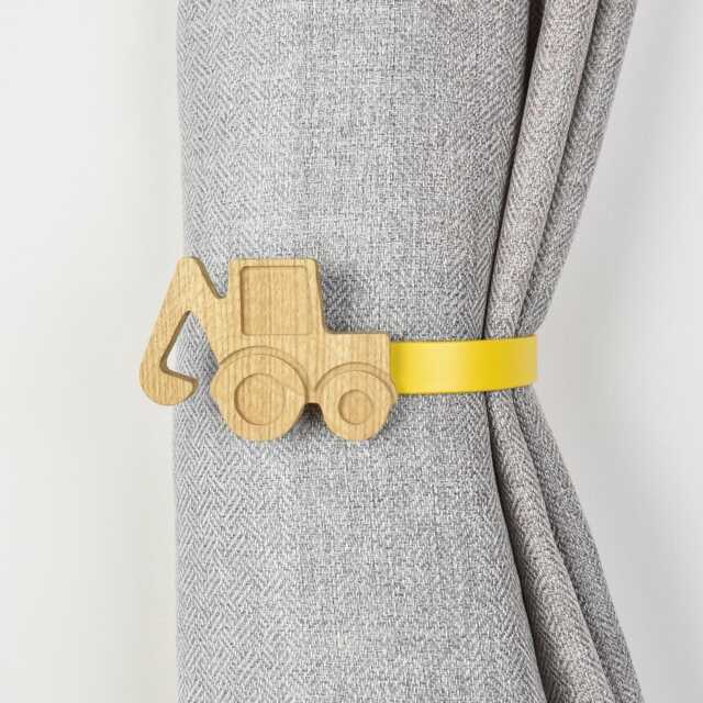 Construction Vehicle Curtain Tieback - Kids Bedroom Decor L 6 Designs 15 Colours - image 1