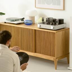 Tonn 150 - Record Player Stand, Vinyl Record Storage Made Of Solid Oak Wood - thumbnail 2
