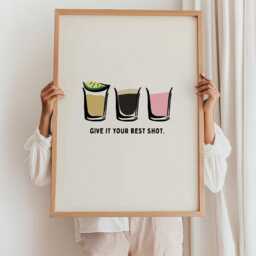 Tequila & Baby Guinness Shot Print Bar Kitchen Wall Art - thumbnail 2