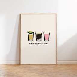 Tequila & Baby Guinness Shot Print Bar Kitchen Wall Art - thumbnail 1