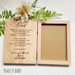 Customised Father Of The Bride Solid Oak Wooden Book Style Photo Frame, Wedding Gift, Bride Frame, Day - thumbnail 1